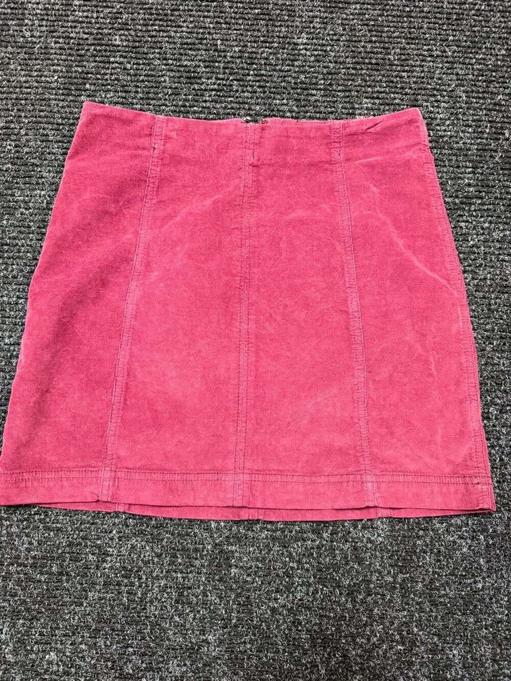 Y2K Autumn Fall Layers Free People Pink Corduroy Seamed Mini Skirt Women's Size
